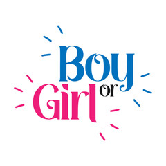 Boy or girl ? Gender reveal party card, banner vector element design