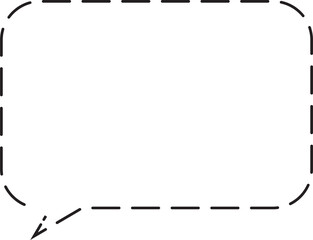 角丸四角形吹き出し　破線　白塗り
