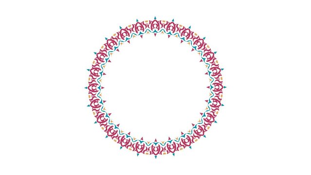 Mandala lace border for islamic copy space animation background. arabic patterns background