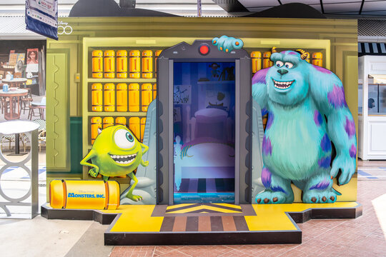 BANGKOK, THAILAND, 19 April 2023 - A beautiful standee of a movie called Monsters, Inc from walt disney display at the cinema to promote the movie