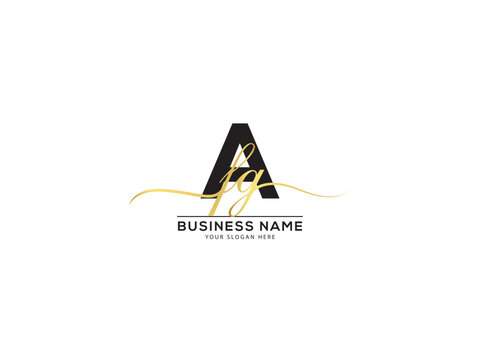 Luxury afg Letter Logo, Unique afg fag Signature Logo For Clothing