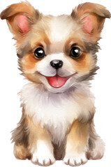 Cute Puppy Dog Watercolor. Generative AI