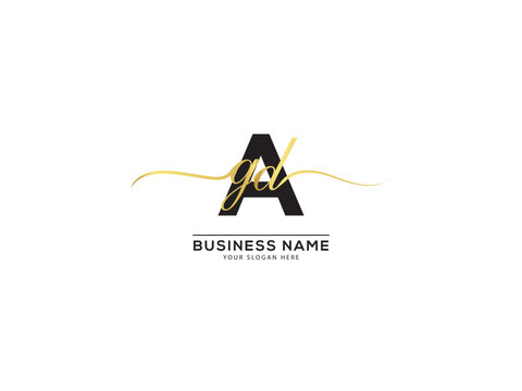 Signature Agd Logo Icon, Unique agd gad Business Three Letter Logo Icon Vector Art