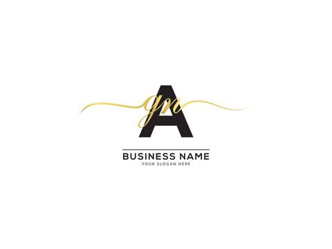Signature Agn Logo Icon, Unique agn gan Business Three Letter Logo Icon Vector Art