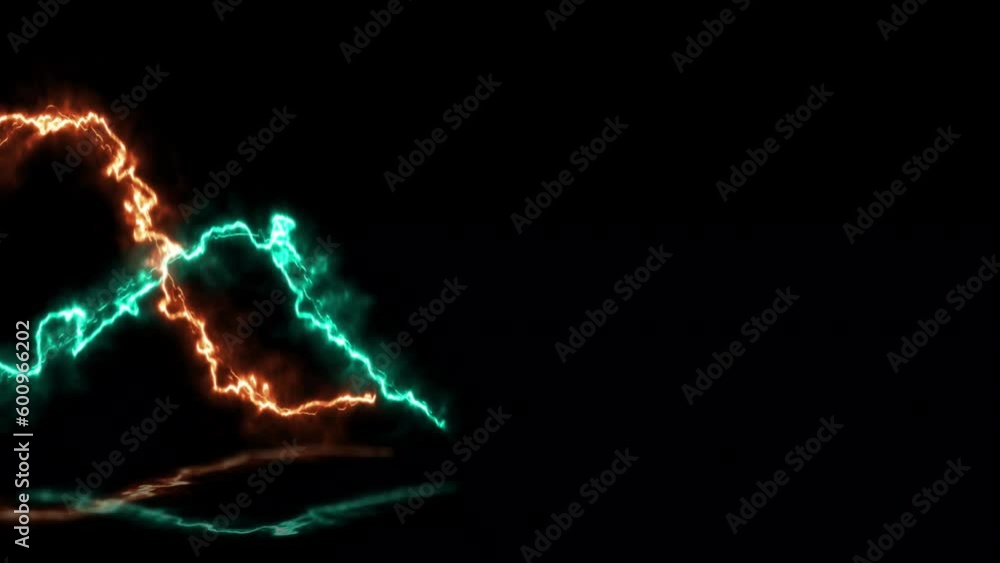 Poster abstract bright neon line pot land. glowing line loop abstract 4k moving animation with orange and s