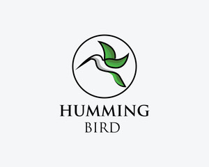 flying hummingbird line art logo icon symbol design template illustration inspiration