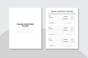 Online Shopping Tracker - logbook: low content KDP Interior