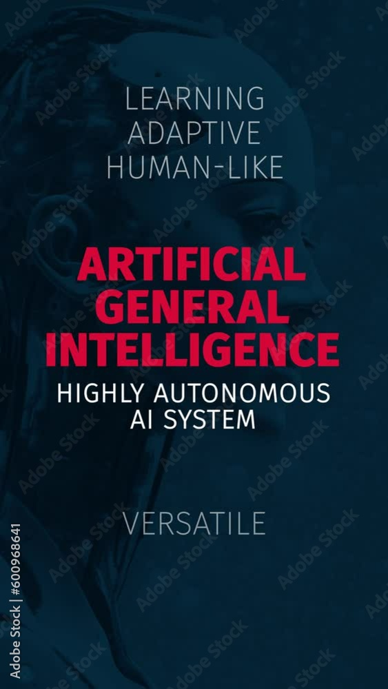 Wall mural artificial general intelligence: exploring highly autonomous ai systems. vertical video