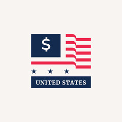 american flag logo design vector america independence