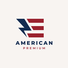 Fototapeta premium american flag logo design vector america independence