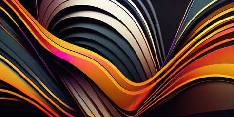 Bold colorful lines as abstract wallpaper background illustration (Generative AI)