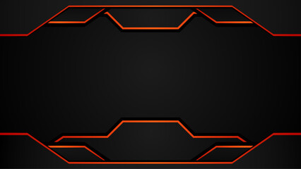 black and orange futuristic abstract background © abdularis