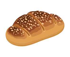 Bread Tasty Food bakery Breakfast Baked Vector Illustration