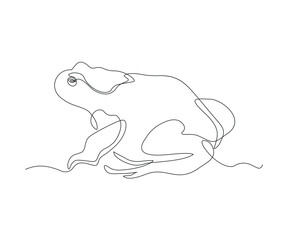 abstract frog, tree frog, Toad Continuous One Line Drawing