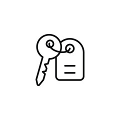 Room Key icon design with white background stock illustration