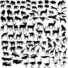 Fototapeta premium 101 Animal Silhouette Set