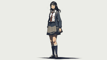Obraz premium 悲しげな表情の女子学生，A female student with a sad expression(generative ai)