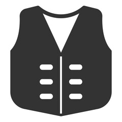 Cowboy vest  - icon, illustration on white background, glyph style