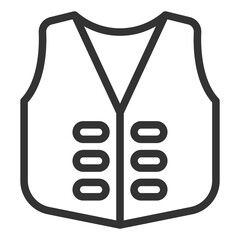 Cowboy vest  - icon, illustration on white background, outline style