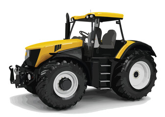 Obraz premium tractor 3d art design vector template isolated white background