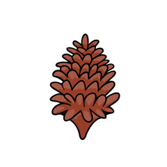 pinecone, open fir cone. Vector Illustration for printing, backgrounds, covers and packaging. Image can be used for greeting cards, posters, stickers and textile. Isolated on white background.