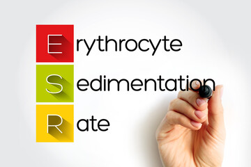 ESR Erythrocyte Sedimentation Rate - type of blood test that measures how quickly erythrocytes...
