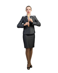 Business woman with flute