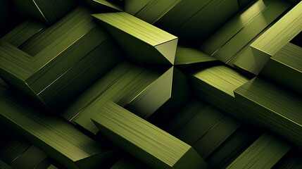 Background Wallpaper Angular Olive Green and Light Stone and Wood Abstract with Lines. Generative AI