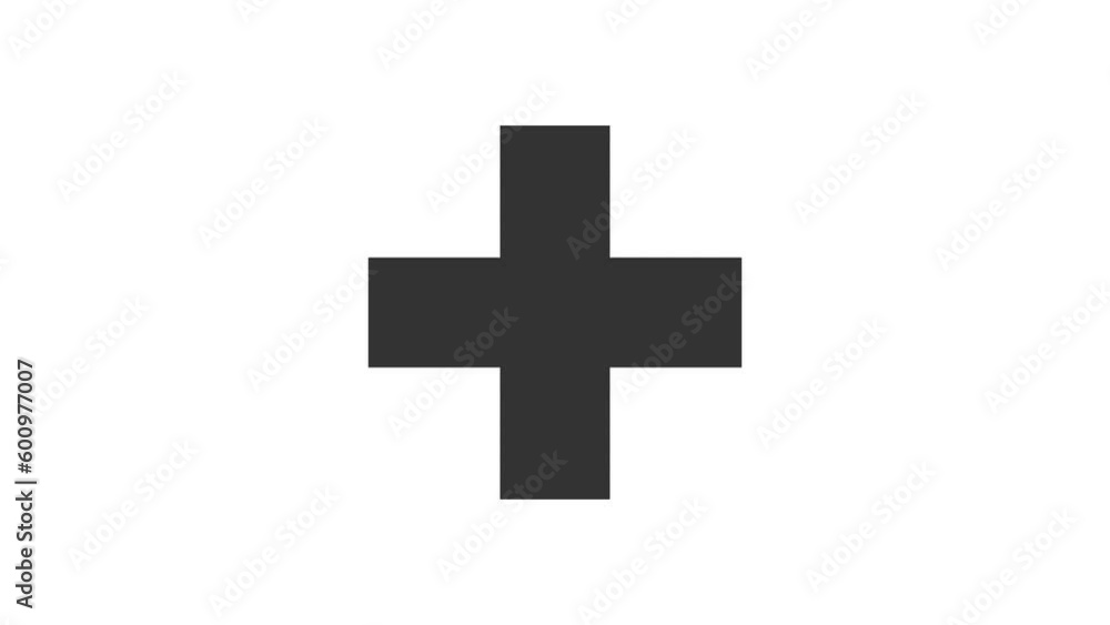 Poster add cursor animated icon on white background