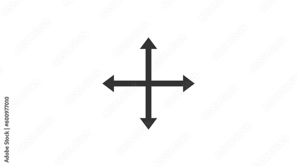 Poster move cursor animated icon on white background