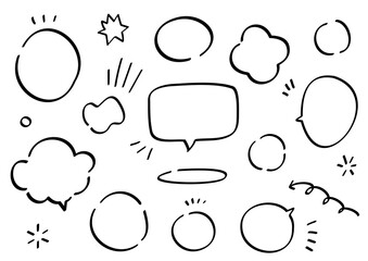 Fototapeta premium ペンで描いた手描き風のふきだしセット