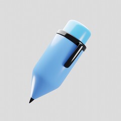 3d pen with cute cartoon style. Education icon concept. 3d rendering illustration