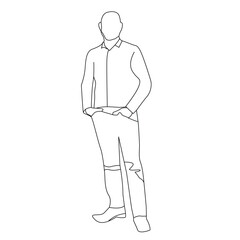 Stylish man line art vector, line art men vector