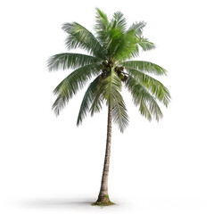 Generative ai: Coconut tree isolated on white background