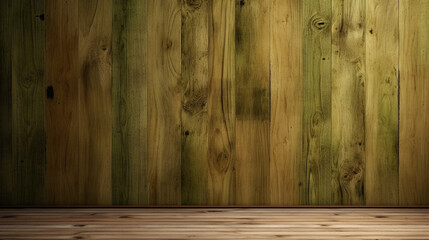 Green Mouldy Wooden Wall. Generative AI