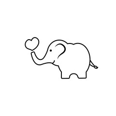 Baby elephant icon vector. circus illustration sign. Love symbol.