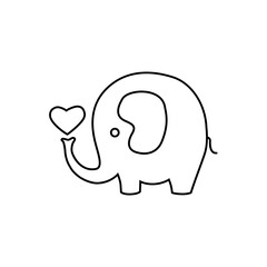 Baby elephant icon vector. circus illustration sign. Love symbol.