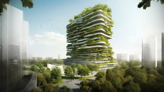 Eco-friendly city - Generative AI, AI generated