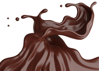 Chocolate  splasht png file , 3D Rendering, 3D illustration