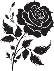 Rose silhouette, flower silhouette vector illustration , SVG	