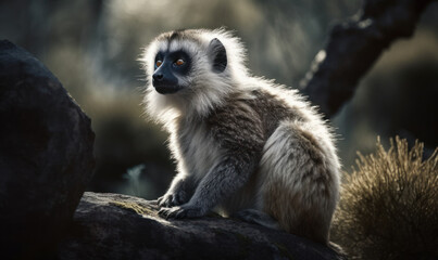 Obraz premium photo of grivet in its natural habitat. Generative AI