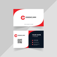 Professional Business Card in Red and Black Color Scheme