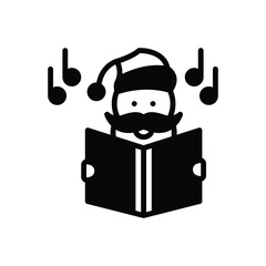 Black solid icon for carol 