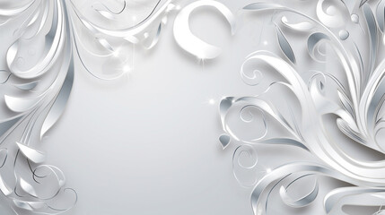 abstract bright white and silver florel background