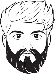 Anime man head in cartoon style, anime man, coloring page, vector Illustration, SVG
