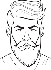 Anime man head in cartoon style, anime man, coloring page, vector Illustration, SVG