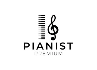 Piano logo design. Simple piano logo