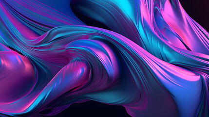 abstract futuristic background with pink blue glowing neon. Wallpaper, generative ai