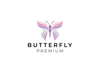 Butterfly logo. Luxury line logotype design. Universal premium butterfly symbol logotype.