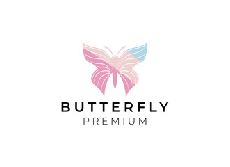 Butterfly logo. Luxury line logotype design. Universal premium butterfly symbol logotype.
